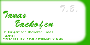 tamas backofen business card
